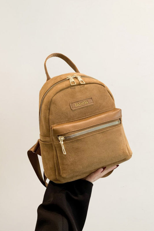 Suede Adjustable Strap Backpack Bag - The Daily Makeover