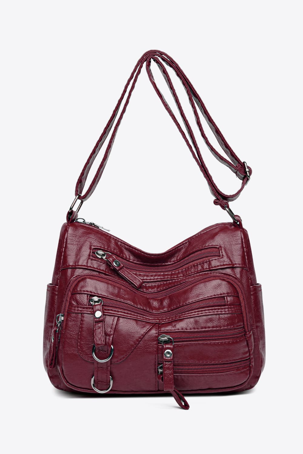 Multi-Pocket PU Leather Crossbody Bag - The Daily Makeover