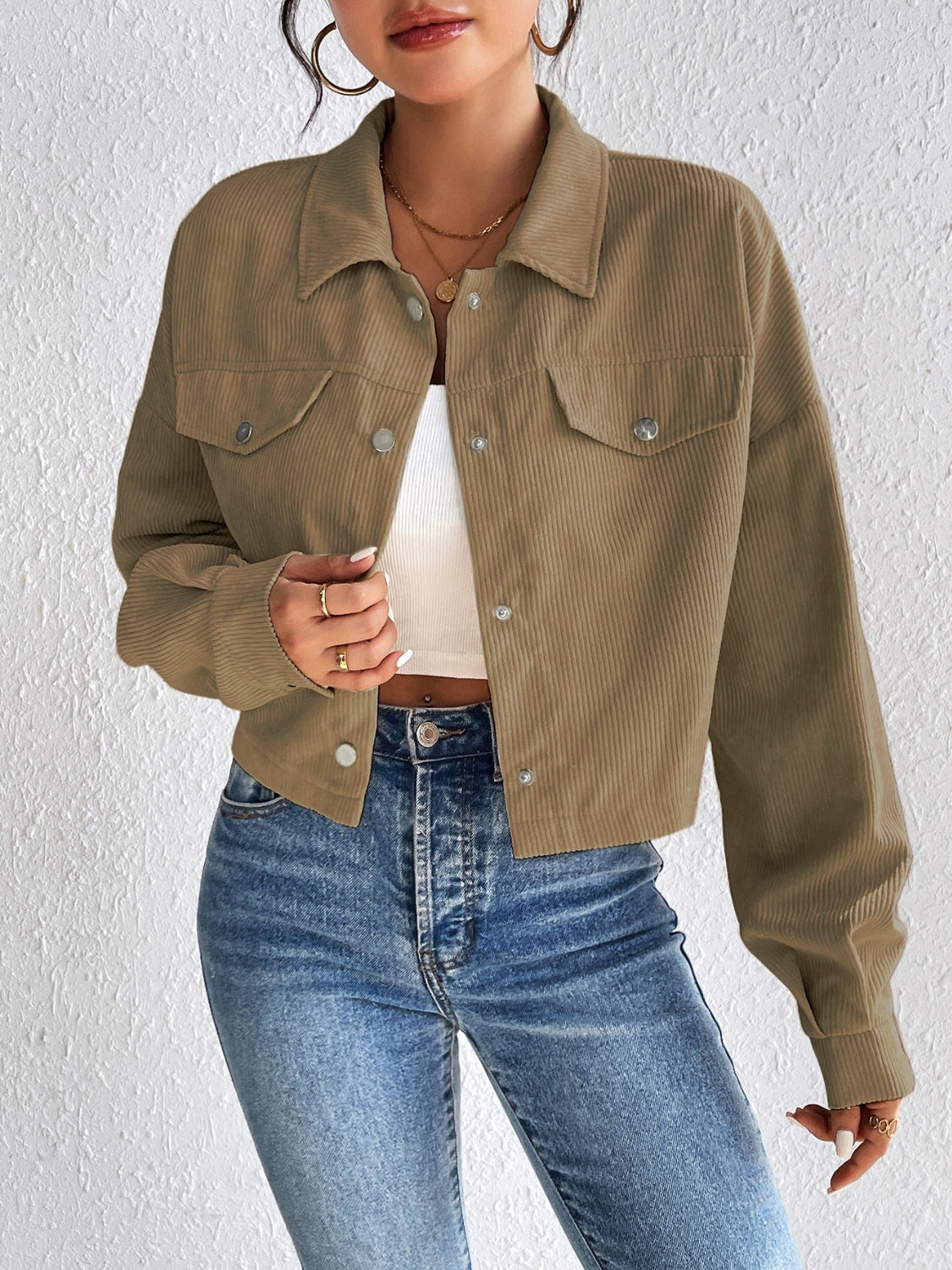 Honey Snap Down Long Sleeve Jacket - The Daily Makeover