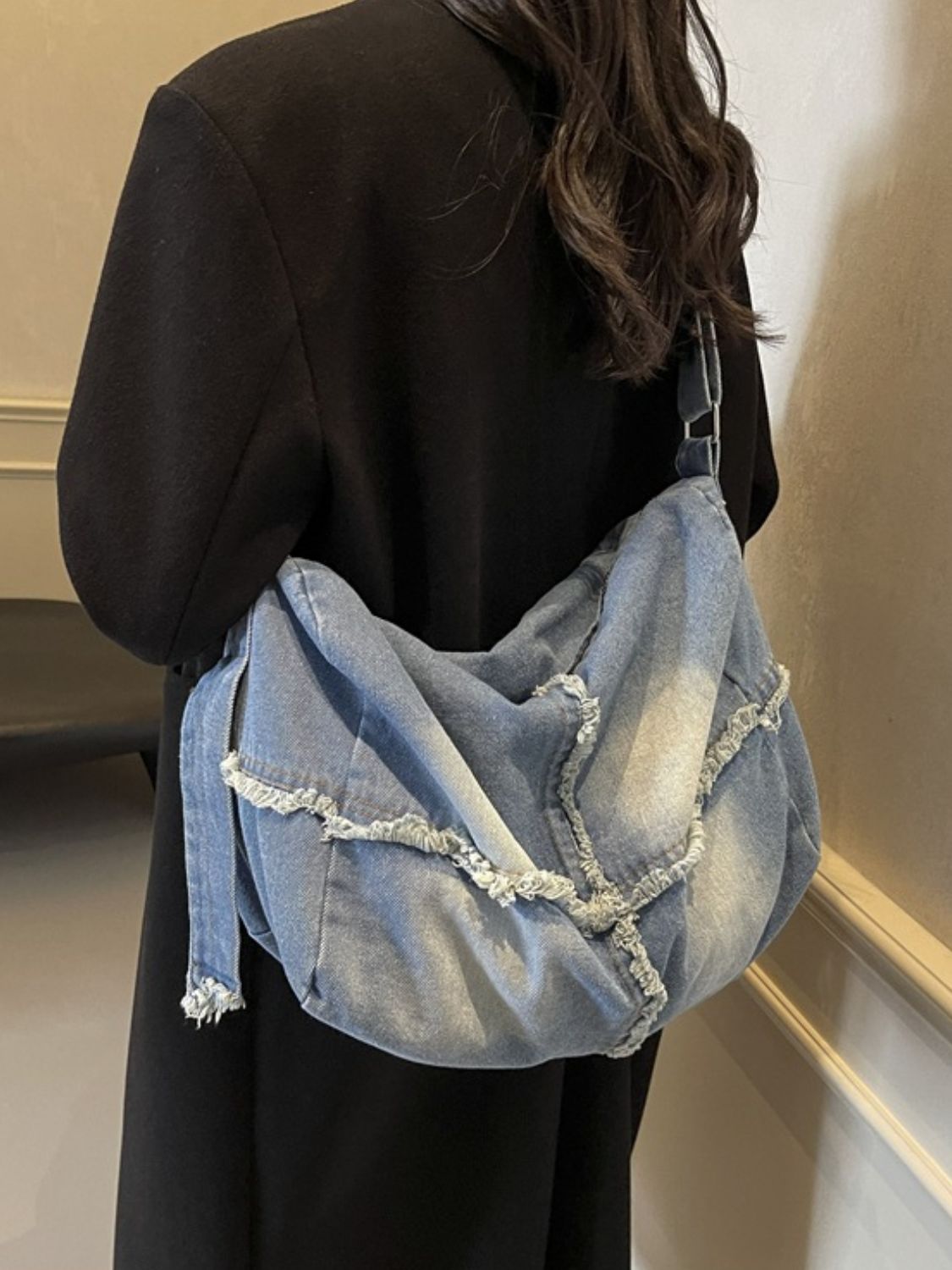 Raw Hem Gradient Crossbody Bag - The Daily Makeover