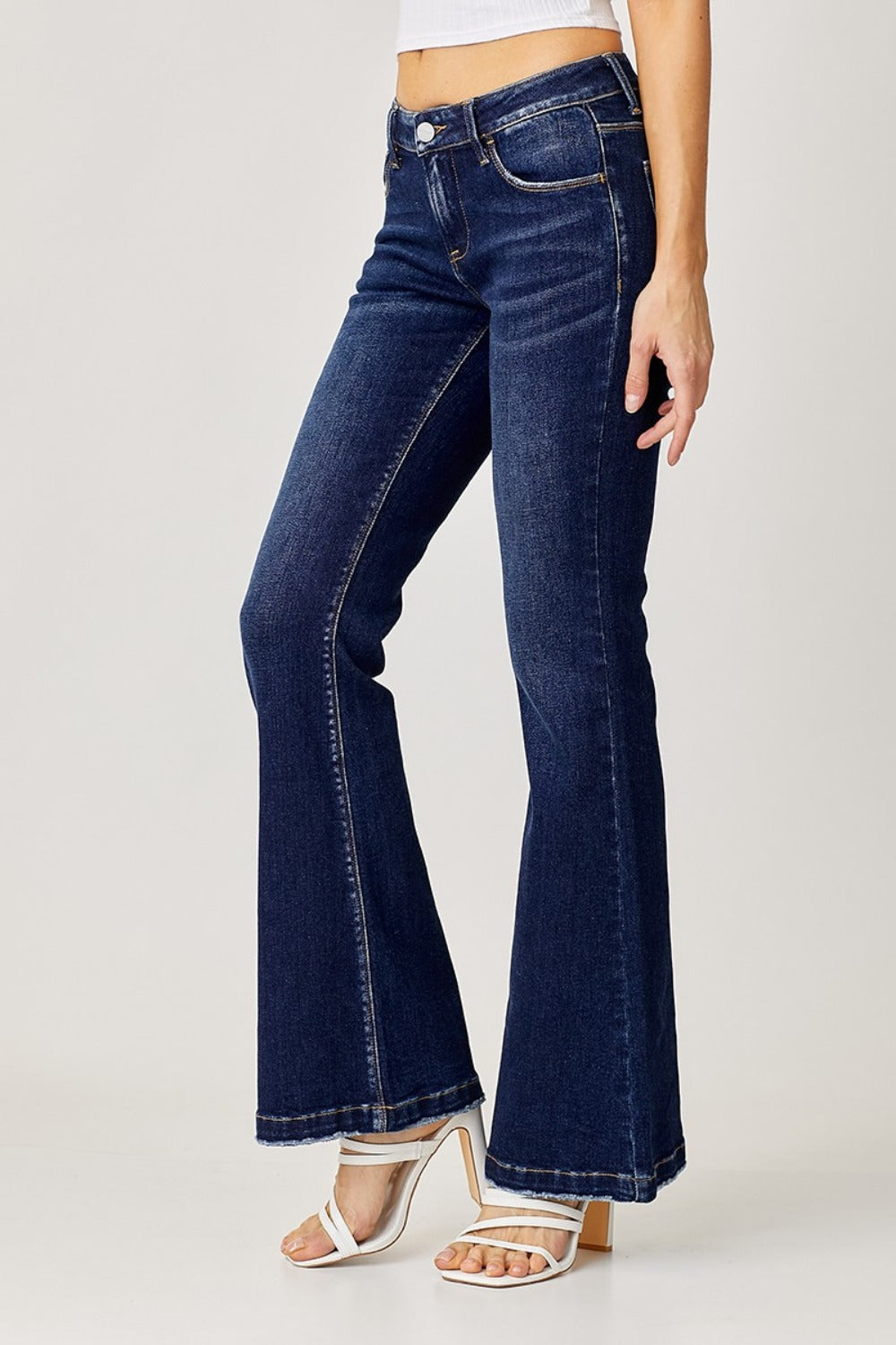 RISEN Full Size Low Rise Flare Jeans - The Daily Makeover