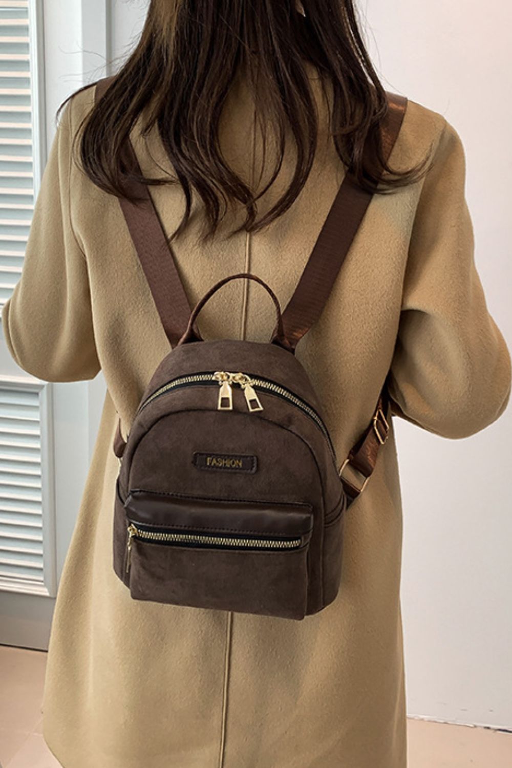 Suede Adjustable Strap Backpack Bag - The Daily Makeover