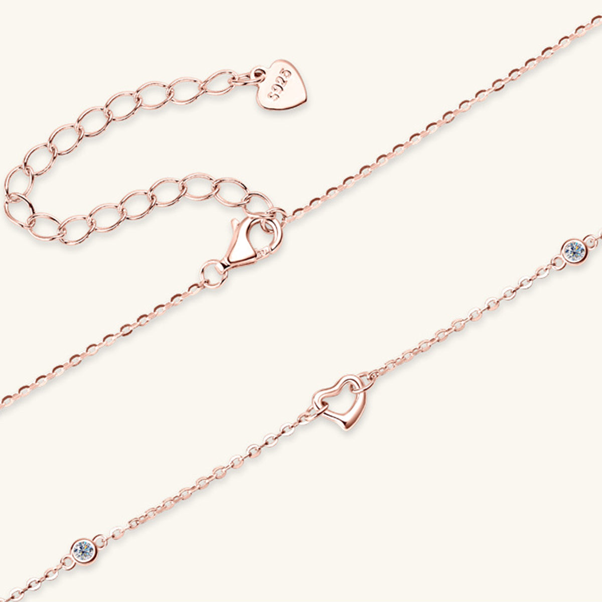 Moissanite 925 Sterling Silver Heart Necklace - The Daily Makeover