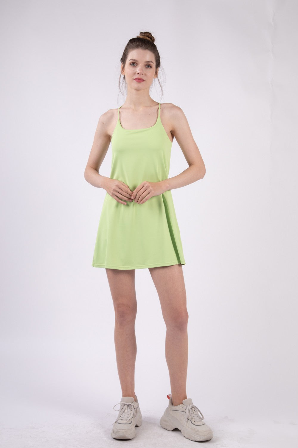 VERY J Sleeveless Active Tennis Dress with Unitard Liner - The Daily Makeover