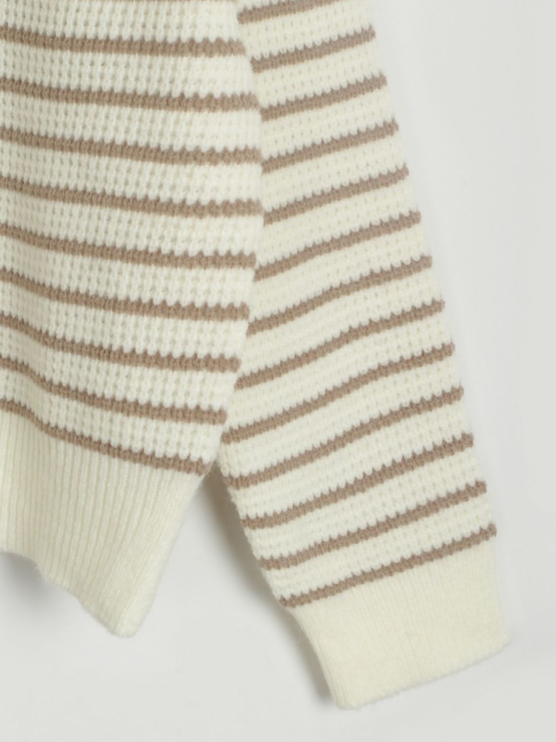 Striped Half Zip Long Sleeve Sweater - The Daily Makeover