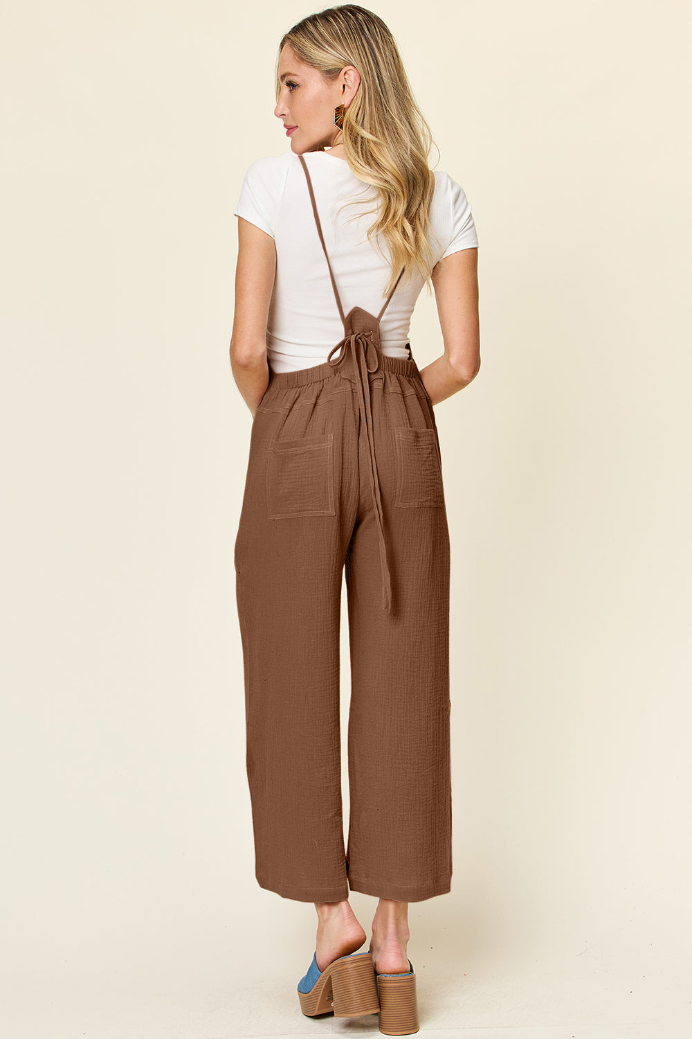 Double Take Full Size Texture Sleeveless Wide Leg Overall - The Daily Makeover