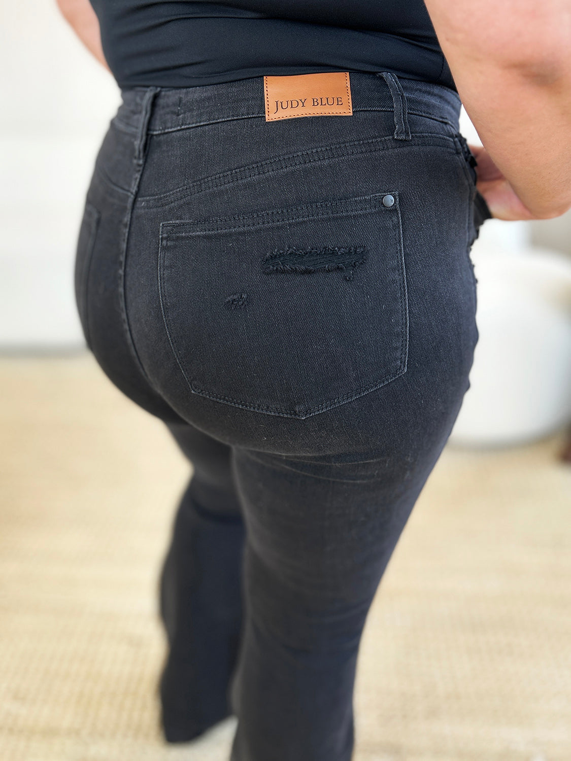 Judy Blue Full Size High Waist Distressed Flare Jeans - The Daily Makeover