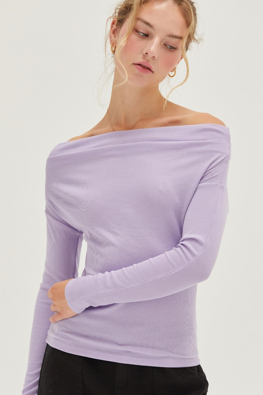HYFVE Off Shoulder Ribbed Knit Top - The Daily Makeover