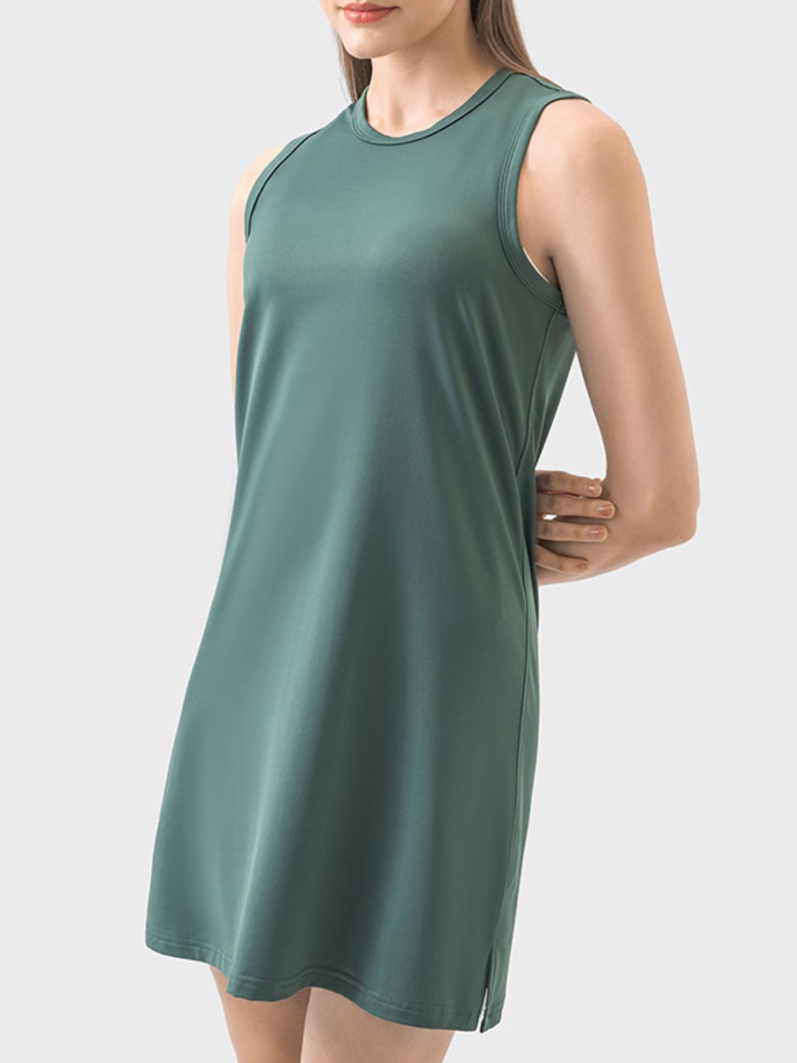Round Neck Sleeveless Active Dress - The Daily Makeover