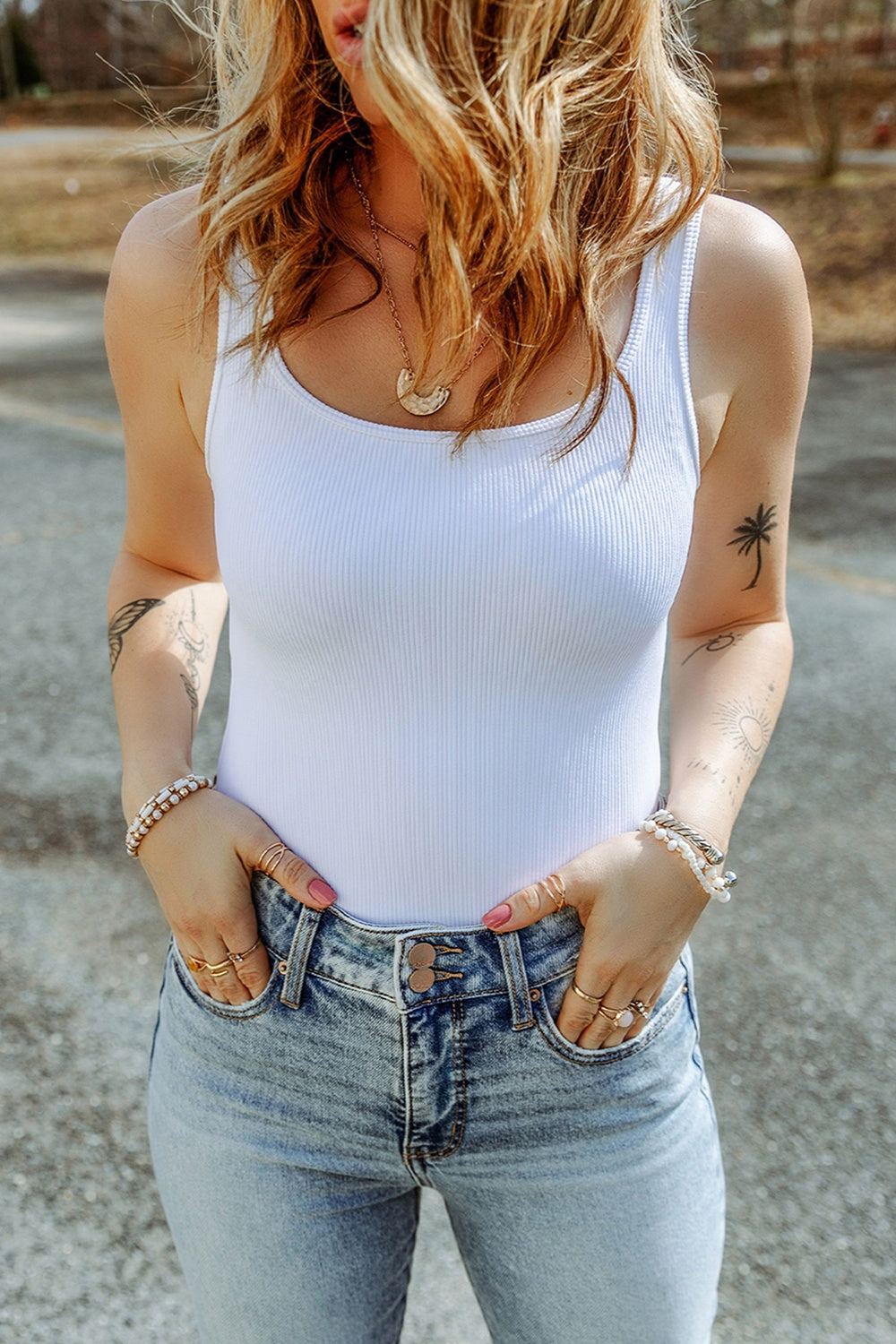 Scoop Neck Sleeveless Bodysuit - The Daily Makeover