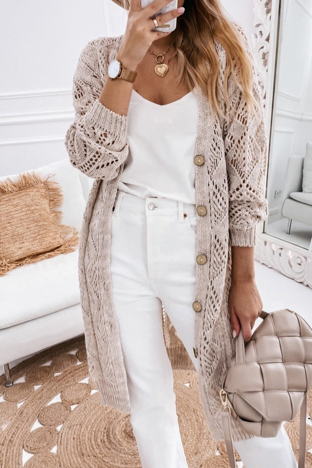 V-Neck Long Sleeve Cardigan - The Daily Makeover