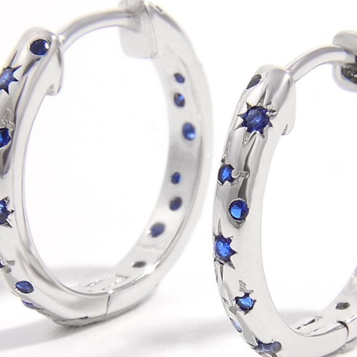 925 Sterling Silver Inlaid Zircon Huggie Earrings - The Daily Makeover