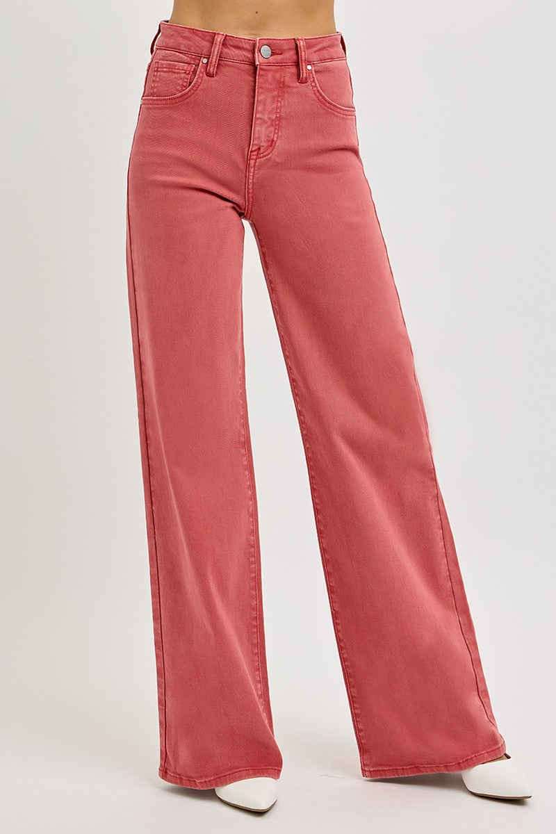 RISEN Full Size High Rise Tummy Control Wide Leg Jeans - The Daily Makeover