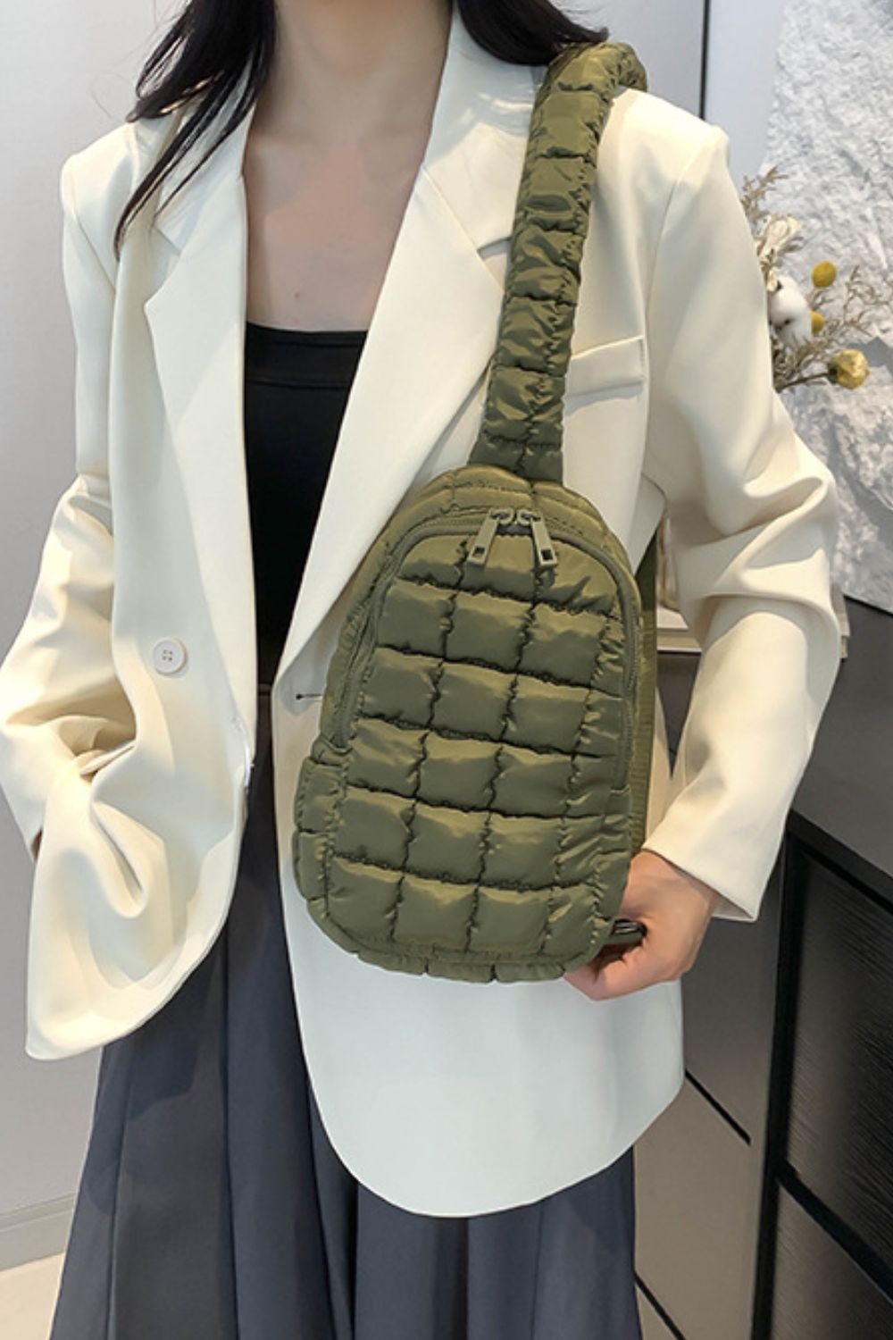 Quilted Nylon Crossbody Bag - The Daily Makeover