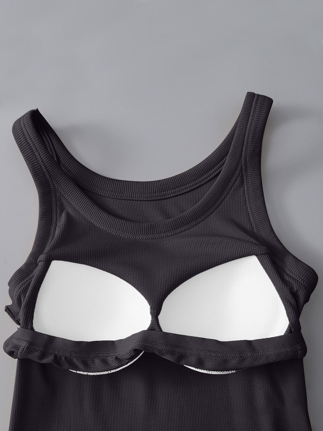 Round Neck Tank with Bra - The Daily Makeover