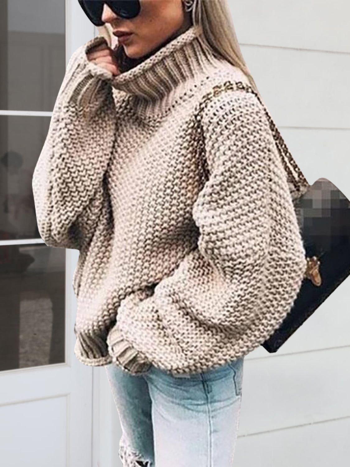 Turtleneck Long Sleeve Sweater - The Daily Makeover