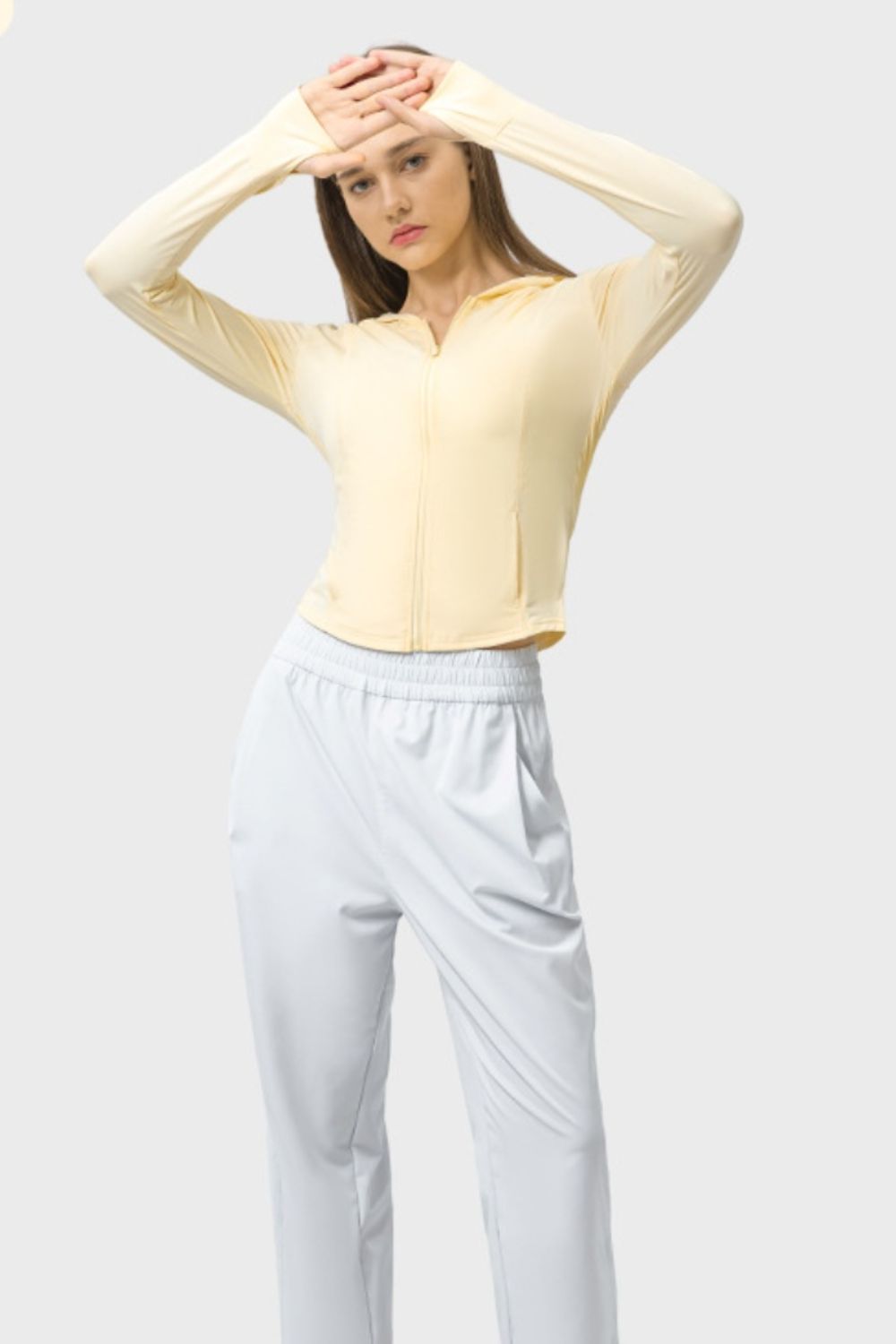 Pocketed Zip Up Hooded Long Sleeve Active Outerwear - The Daily Makeover