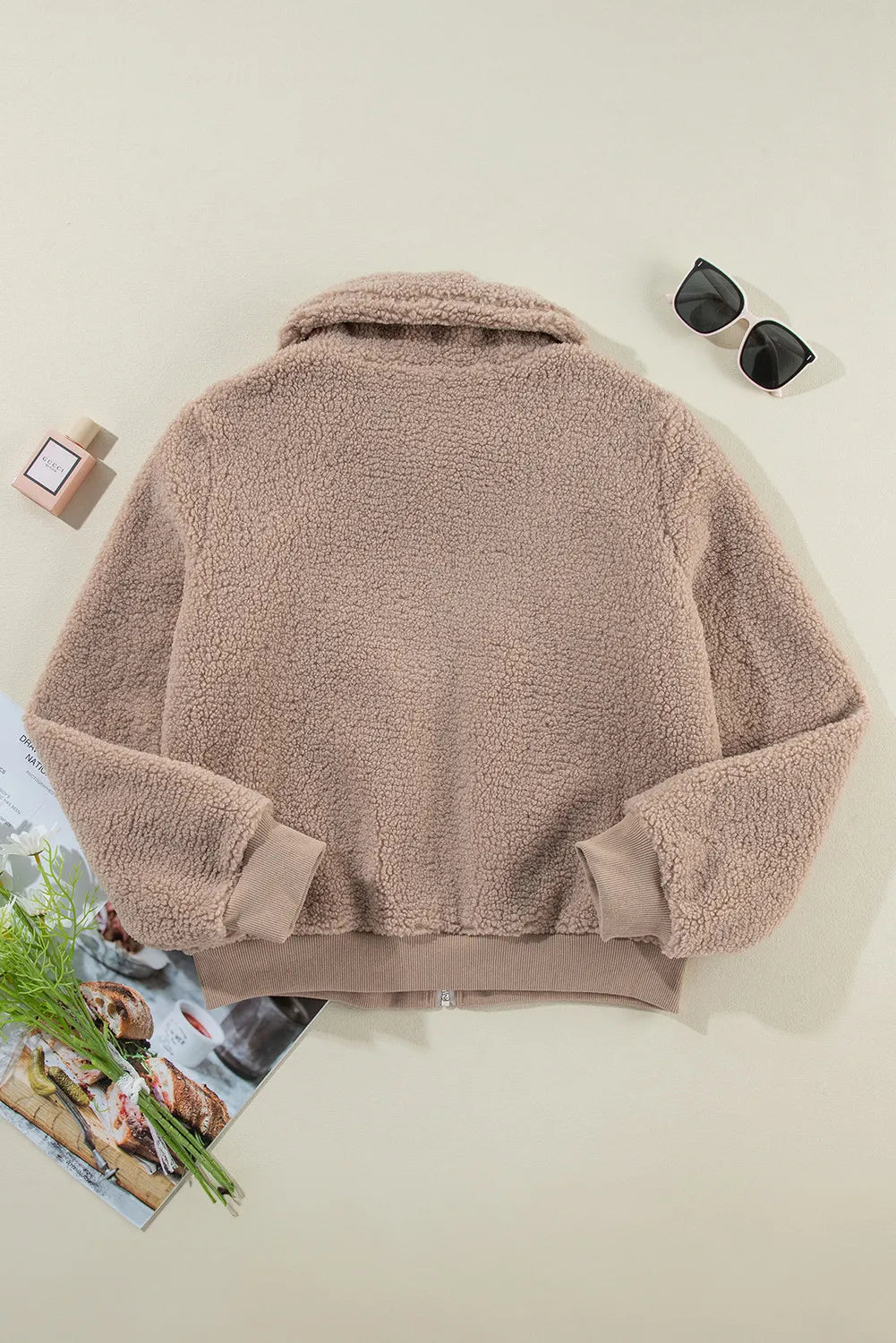 Zip Up Long Sleeve Plush Jacket - The Daily Makeover