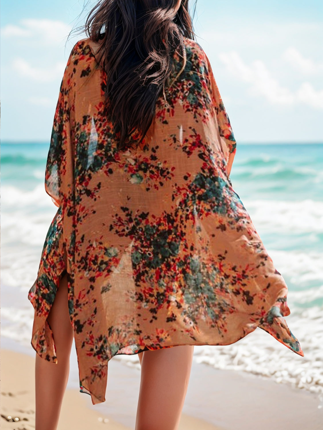 Printed Open Front Cover-Up - The Daily Makeover