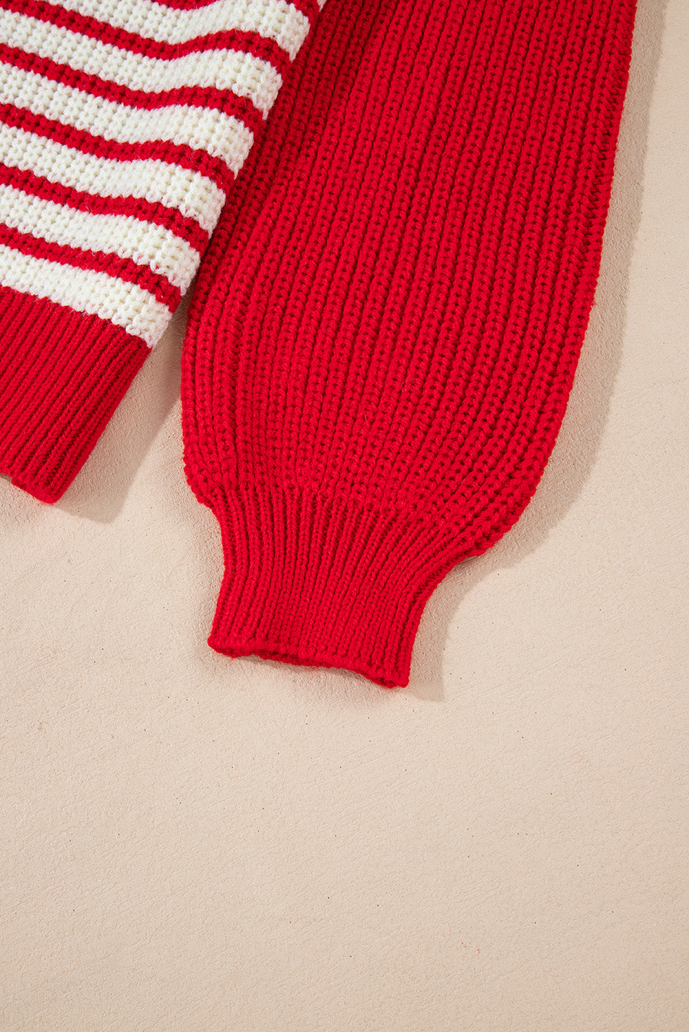 Striped Johnny Collar Long Sleeve Sweater - The Daily Makeover