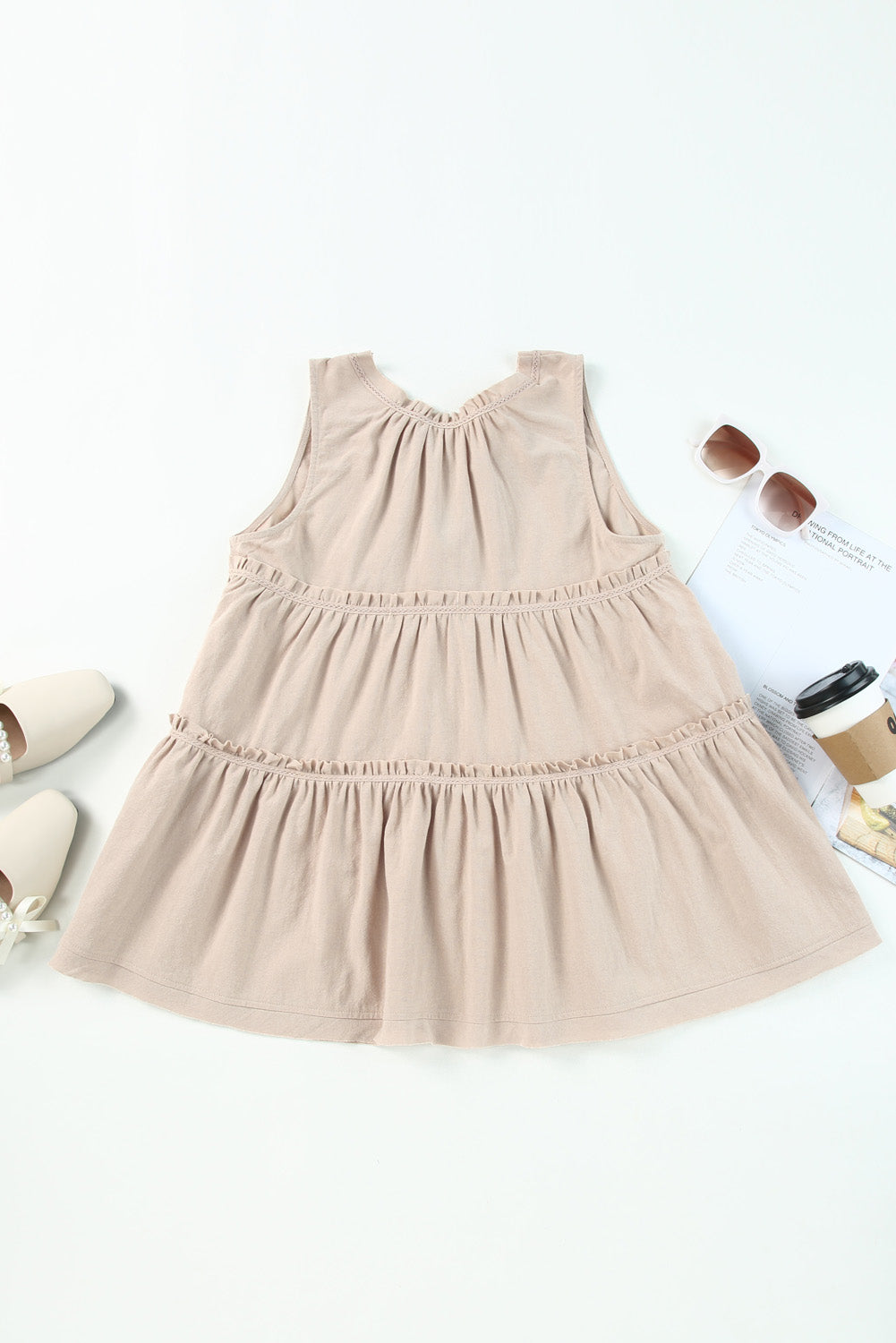 Tiered Frill Tie Neck Tank - The Daily Makeover
