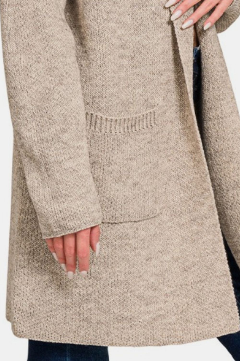 Zenana Hooded Open Front Sweater Cardigan - The Daily Makeover