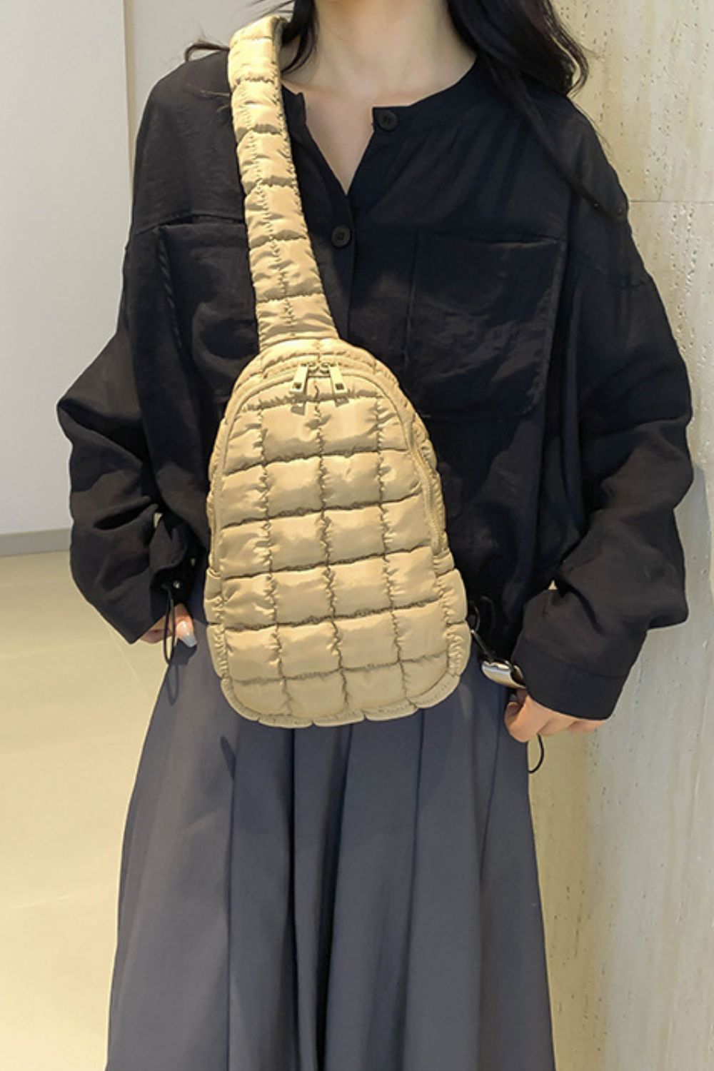 Quilted Nylon Crossbody Bag - The Daily Makeover