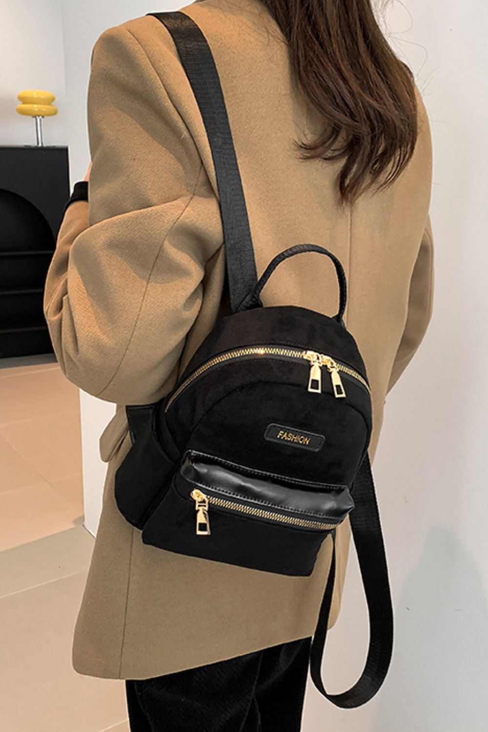 Suede Adjustable Strap Backpack Bag - The Daily Makeover