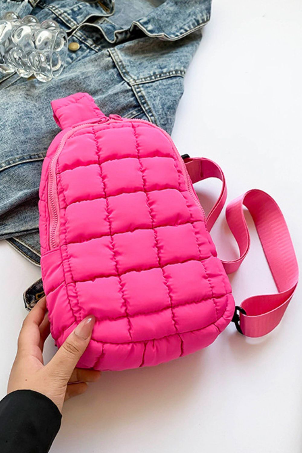 Quilted Nylon Crossbody Bag - The Daily Makeover
