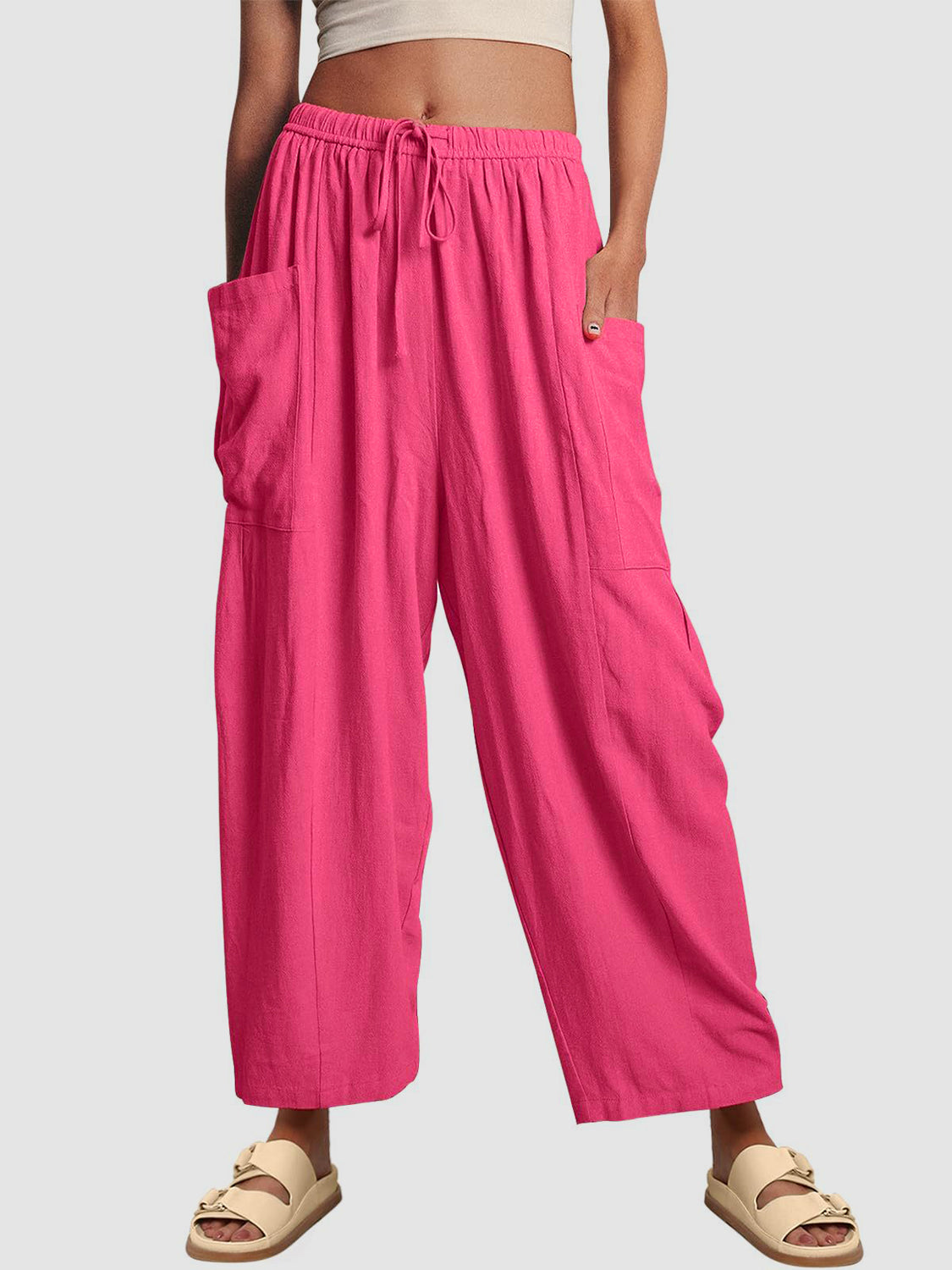 Full Size Wide Leg Pants with Pockets - The Daily Makeover