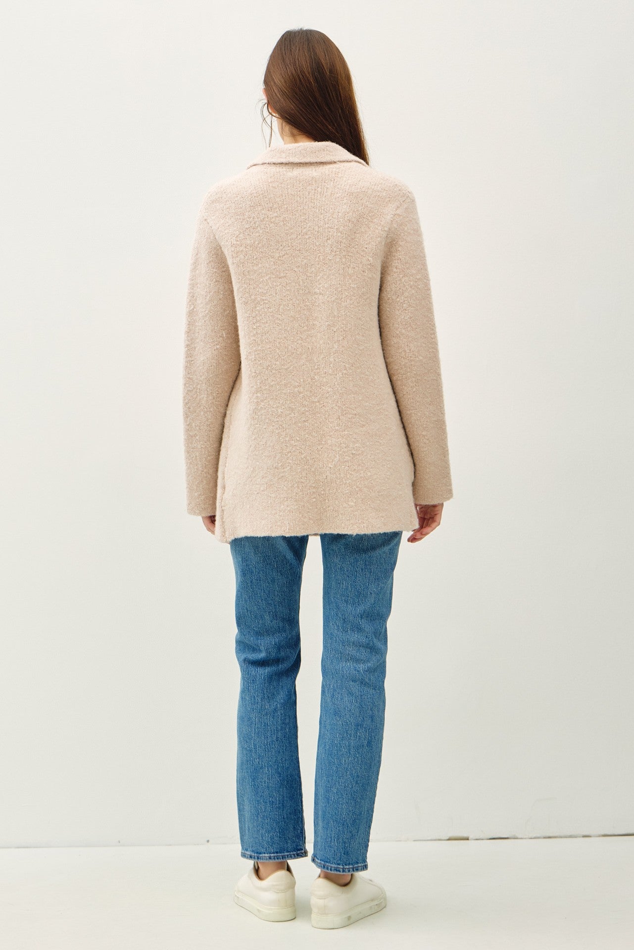 Be Cool Textured Double-Breasted Coat with Pockets - The Daily Makeover