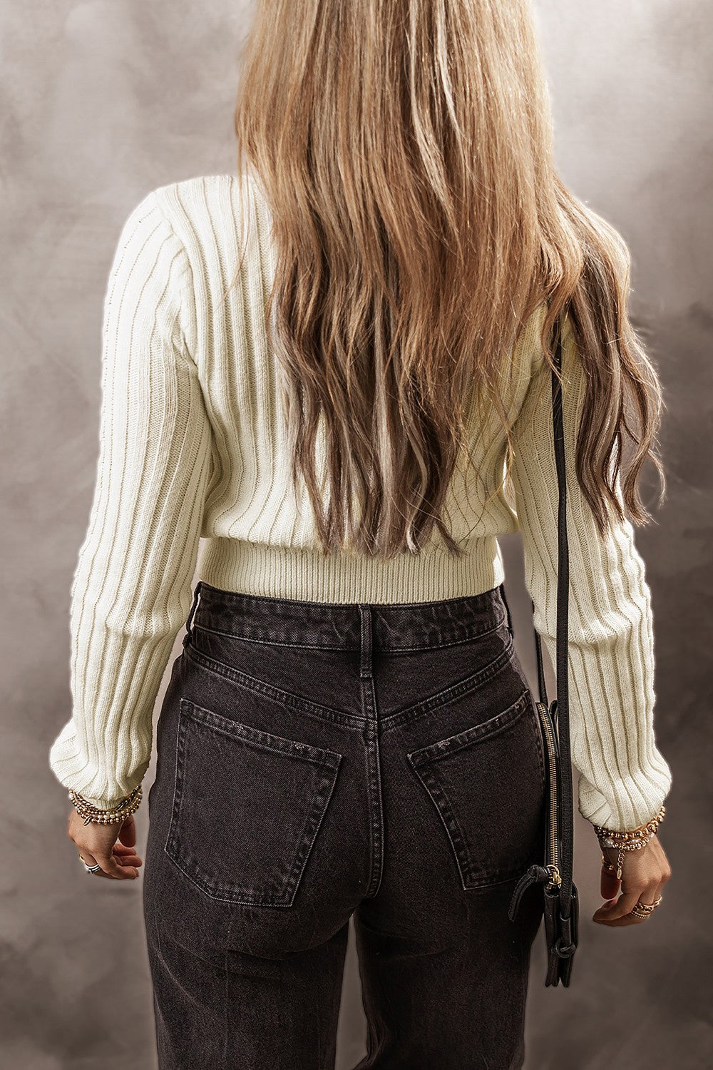Cable-Knit Round Neck Long Sleeve Sweater - The Daily Makeover