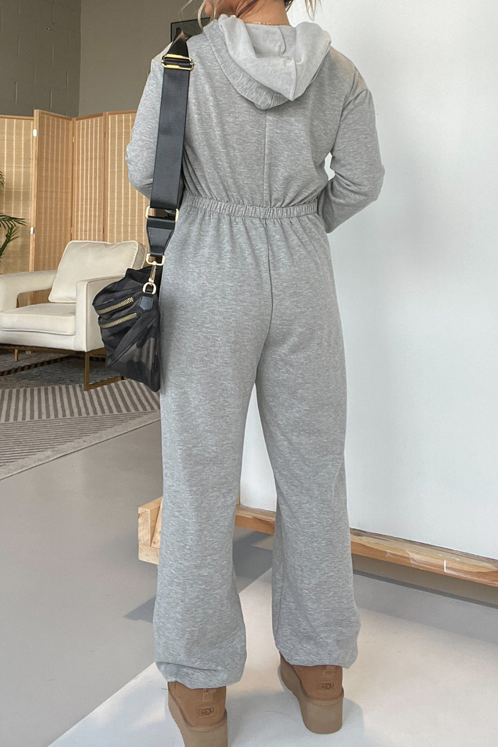 Full Size Drawstring Long Sleeve Jumpsuit - The Daily Makeover