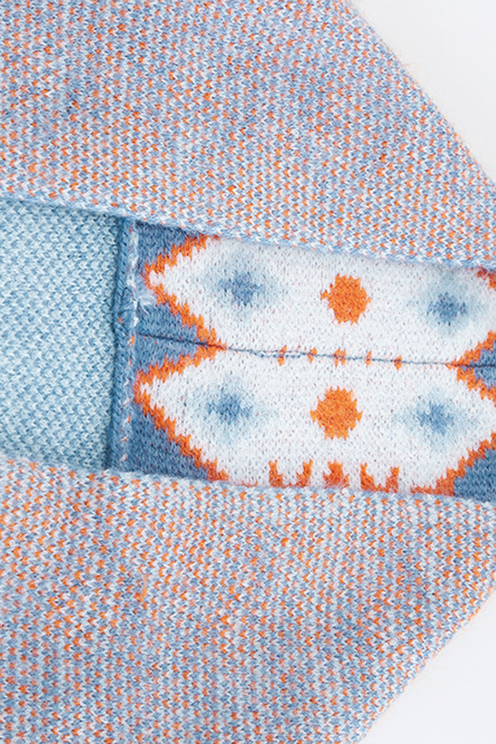 Blue Geometric Print Open Front Knit Cardigan - The Daily Makeover