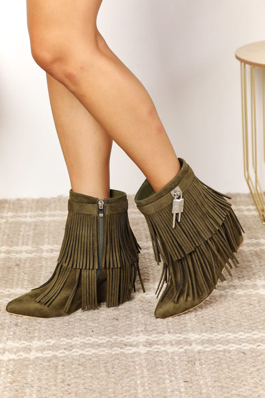 Legend Women's Tassel Wedge Heel Ankle Booties - The Daily Makeover