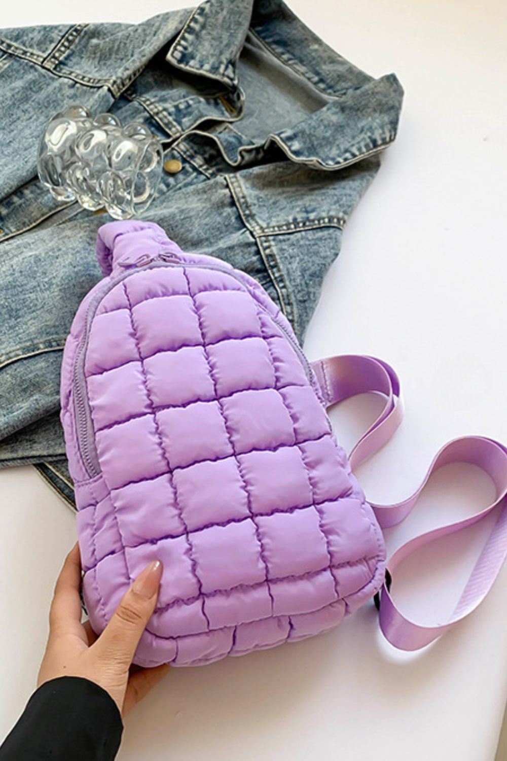 Quilted Nylon Crossbody Bag - The Daily Makeover