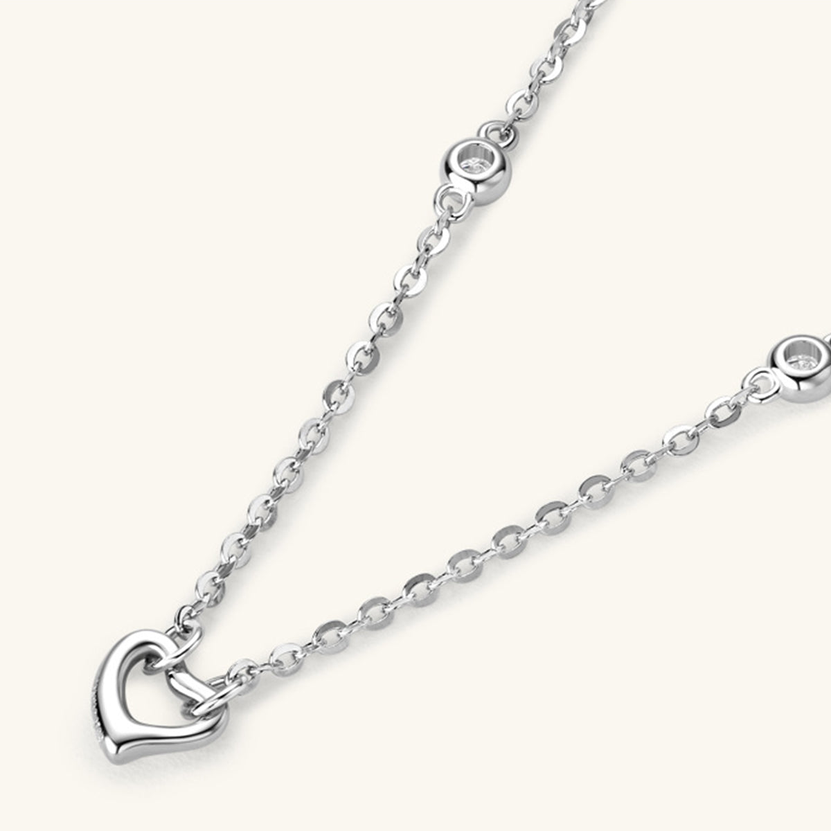 Moissanite 925 Sterling Silver Heart Necklace - The Daily Makeover
