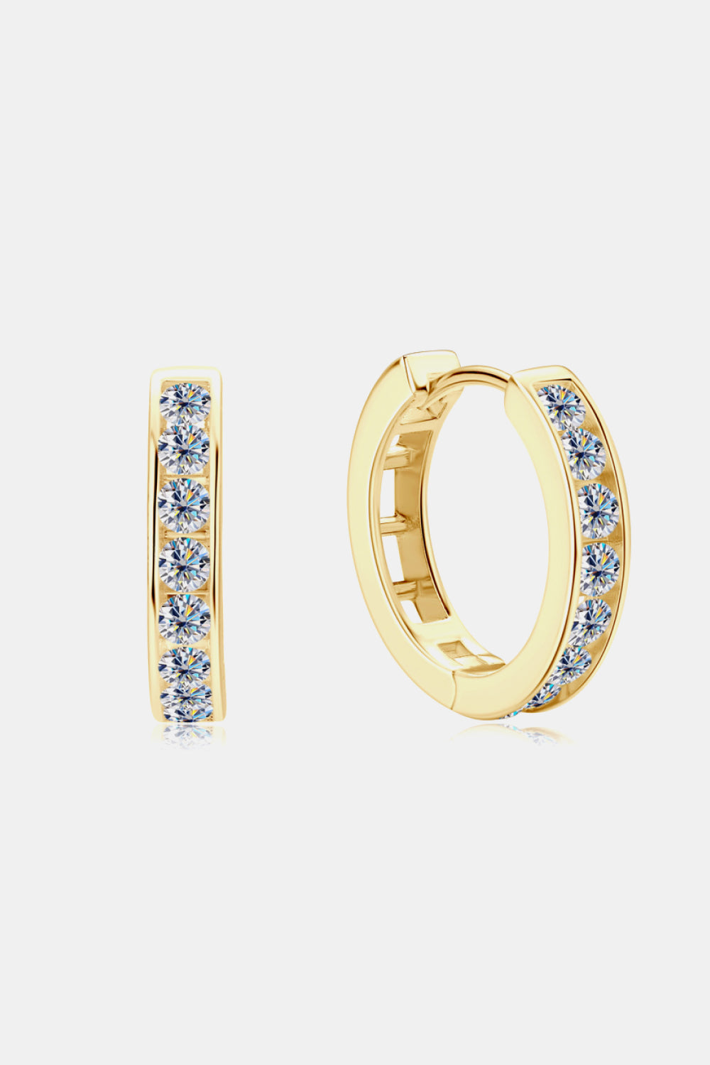 Moissanite 925 Sterling Silver Huggie Earrings - The Daily Makeover