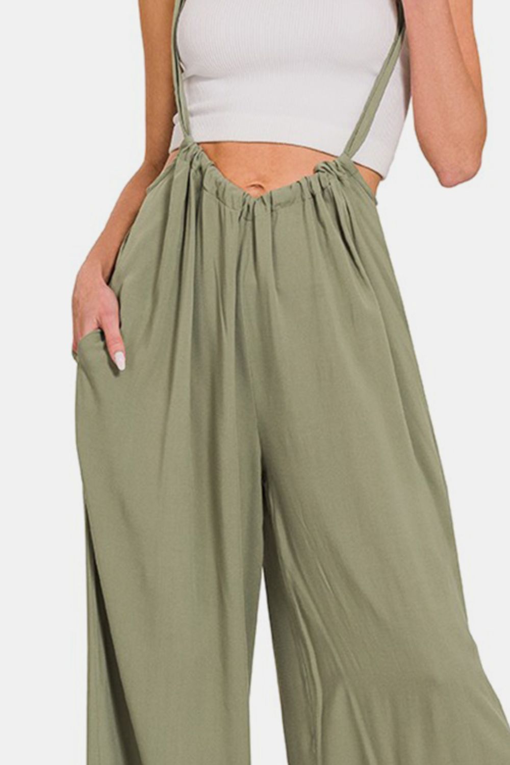 Zenana Pocketed Wide Strap Wide Leg Overalls - The Daily Makeover