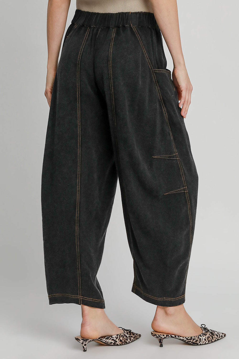 Umgee Elastic Waist Baggy Fit Pants with Pockets - The Daily Makeover