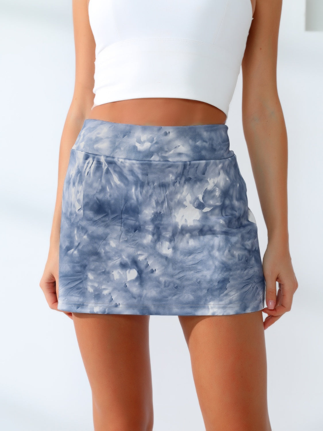 Quick-Dry Tie-Dye Wide Waistband Active Tennis Skirt - The Daily Makeover