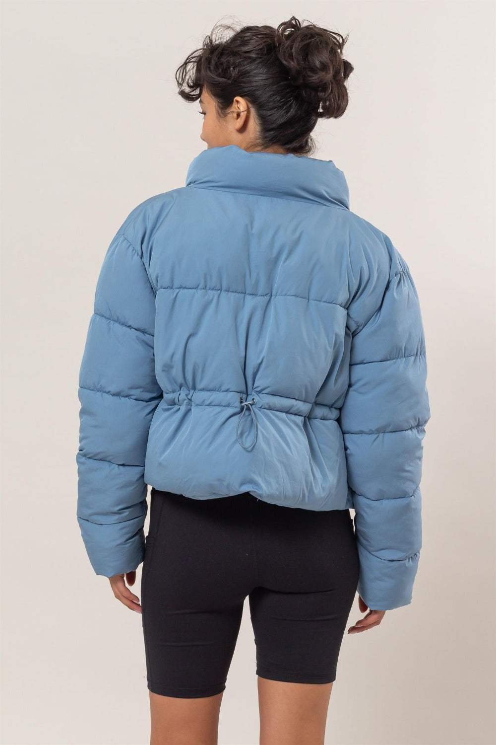HYFVE Quilted Back Drawstring Puffer Jacket - The Daily Makeover