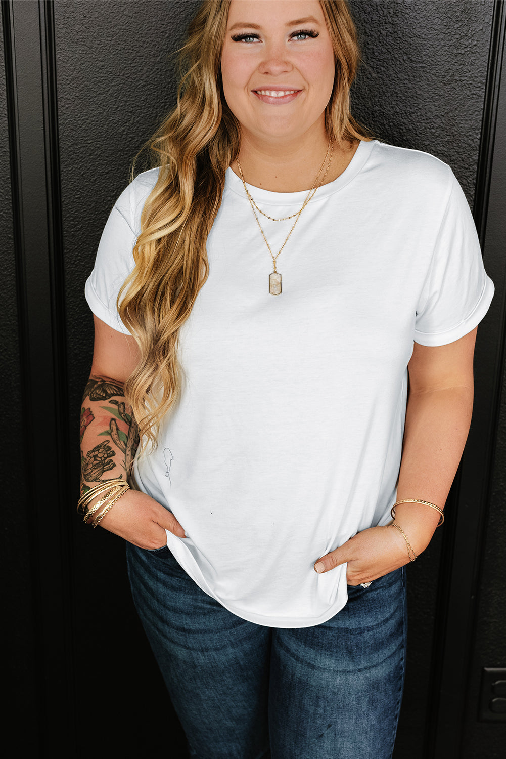 Full Size Round Neck Short Sleeve T-Shirt - The Daily Makeover