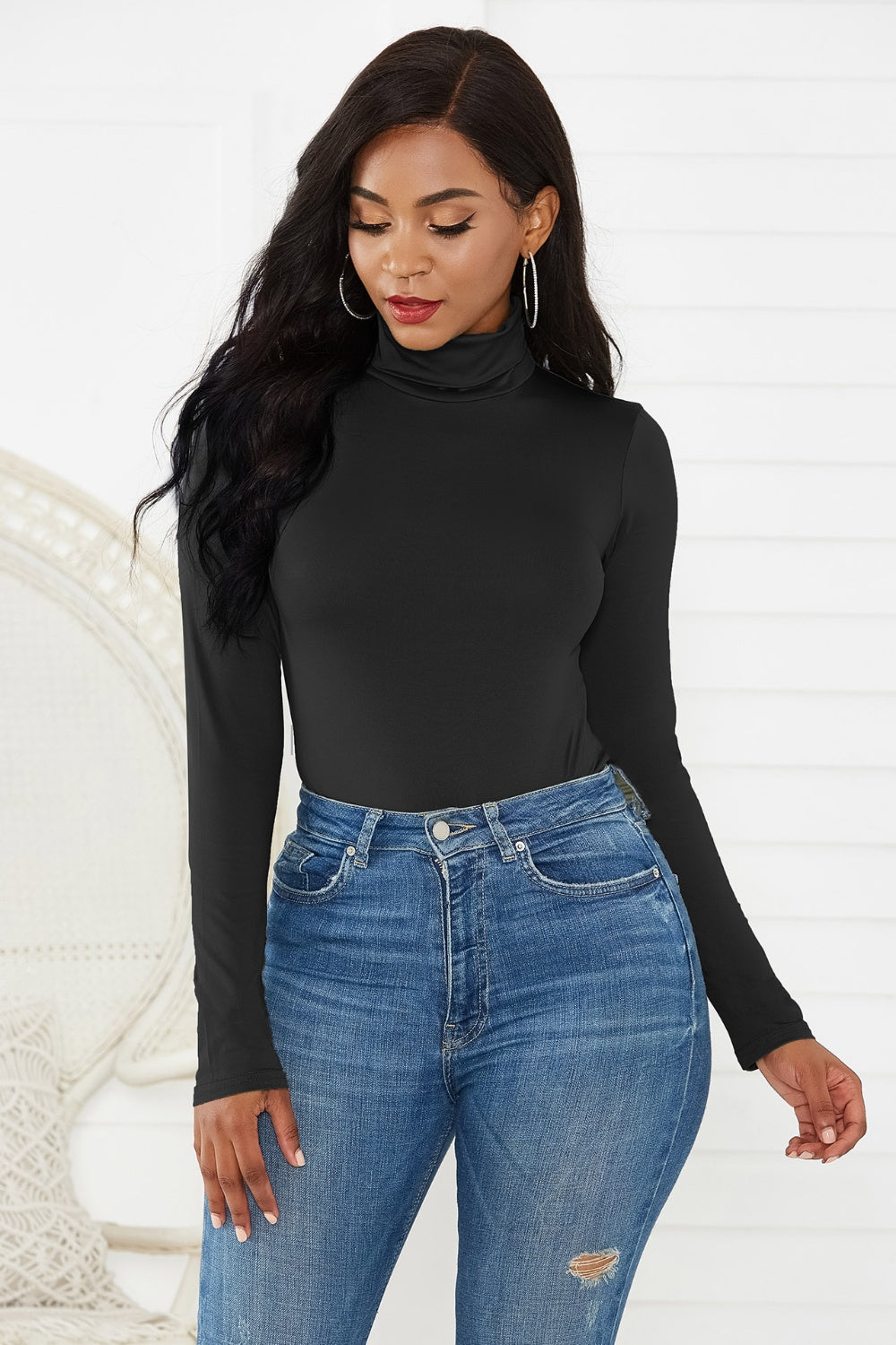 Turtleneck Long Sleeve Bodysuit - The Daily Makeover