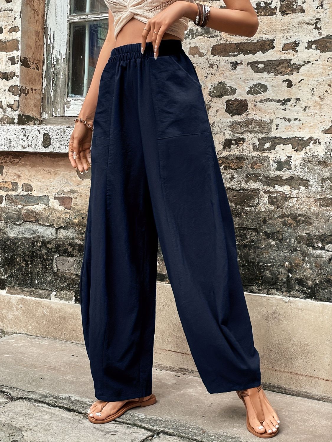 Elastic Waist Pants with Pockets - The Daily Makeover