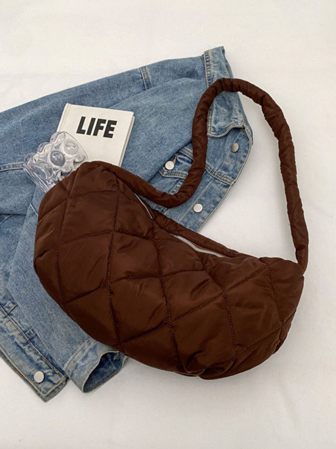 Quilted Polyester Crossbody Bag - The Daily Makeover