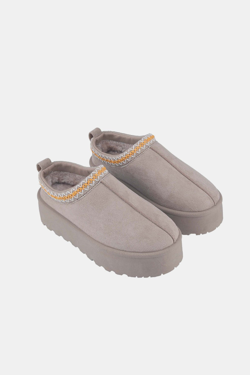 Weeboo Platform Embroidered Trim Slip-On Boots - The Daily Makeover