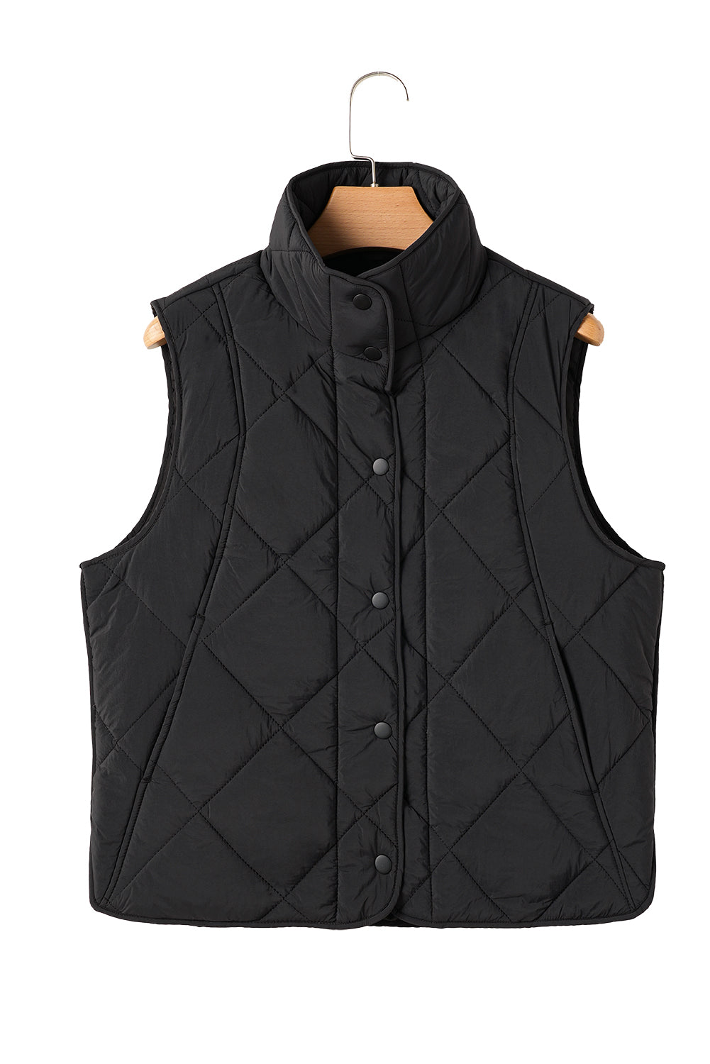 Snap Down Texture Vest Coat with Pockets - The Daily Makeover