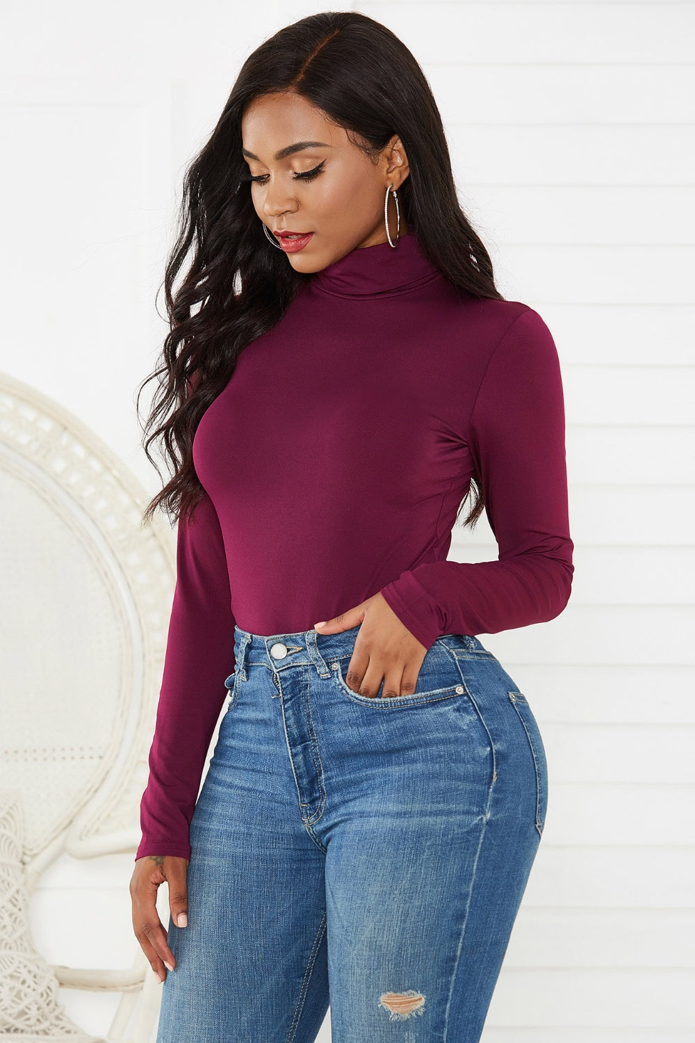 Turtleneck Long Sleeve Bodysuit - The Daily Makeover