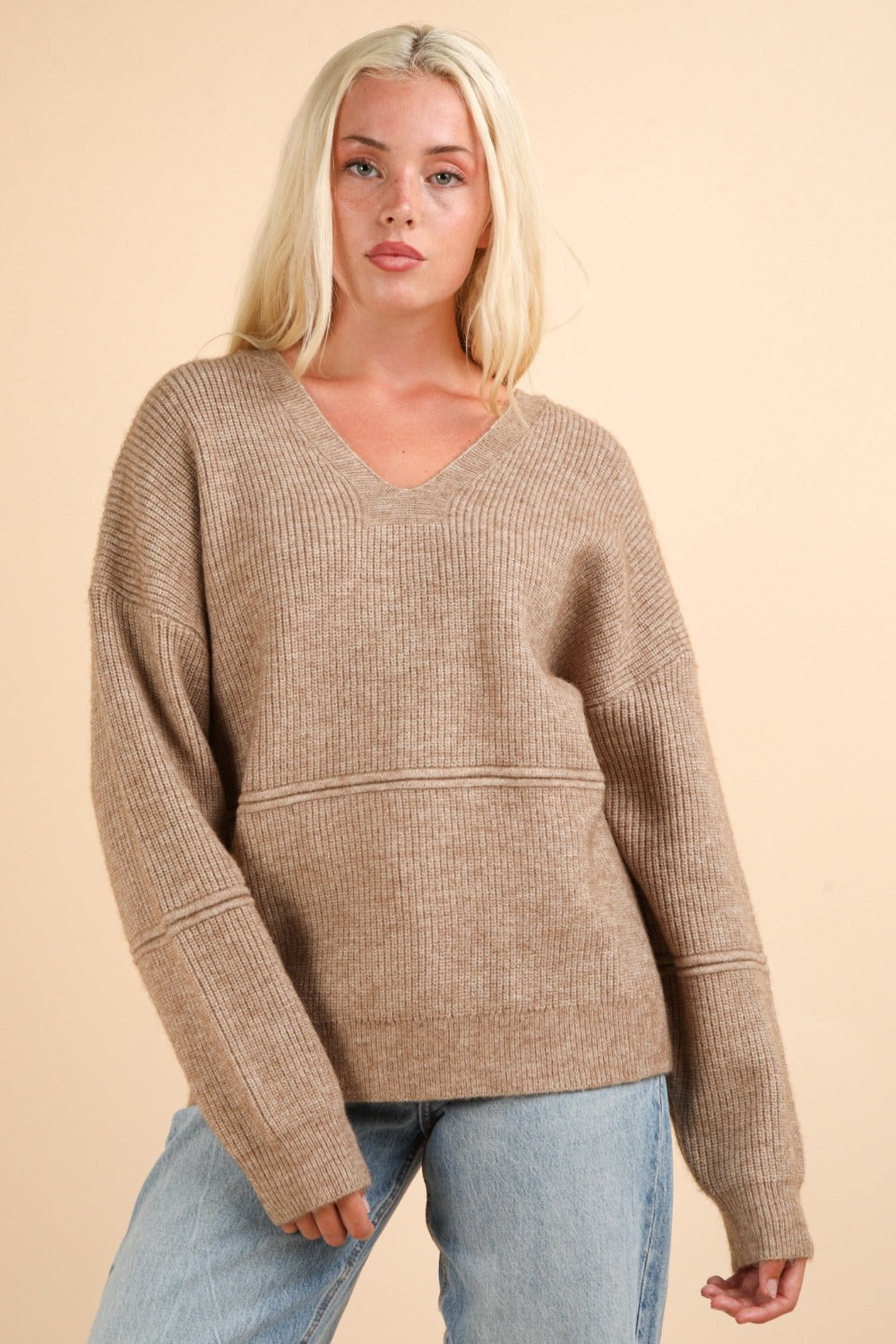 VERY J Seam Detail Drop Shoulder Hooded Sweater - The Daily Makeover